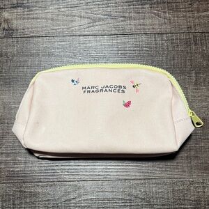 Marc Jacobs Pink Cosmetic Bag with Yellow Zipper